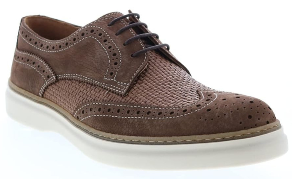 Bruno Magli Salento Raffia Mens Shoes Brown Oxfords Made in Italy Size 10.5 M